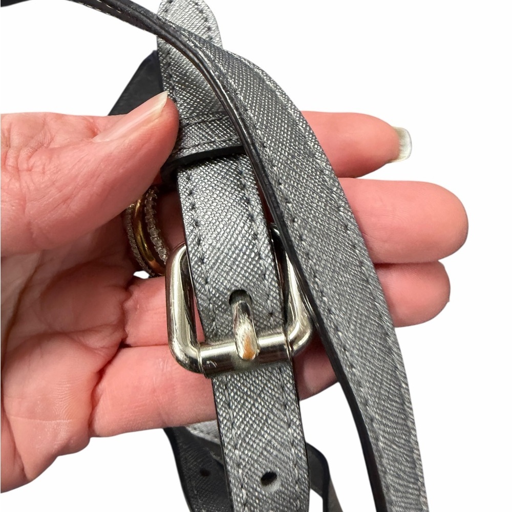 Coach Silver and Tan Leather crossbody replacment strap, fob f peyton bag F25671 - Picture 6 of 9